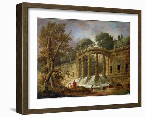 Pavilion with the Cascade, 1760-Hubert Robert-Framed Giclee Print