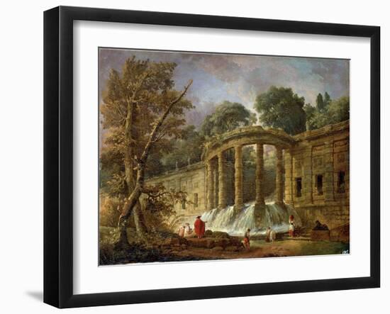 Pavilion with the Cascade, 1760-Hubert Robert-Framed Giclee Print