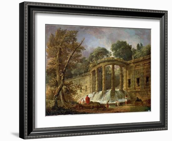 Pavilion with the Cascade, 1760-Hubert Robert-Framed Giclee Print