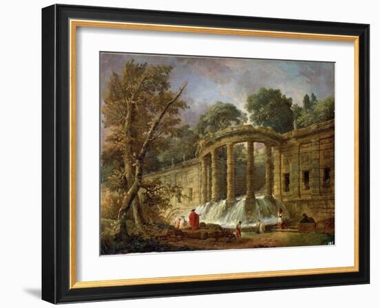 Pavilion with the Cascade, 1760-Hubert Robert-Framed Giclee Print