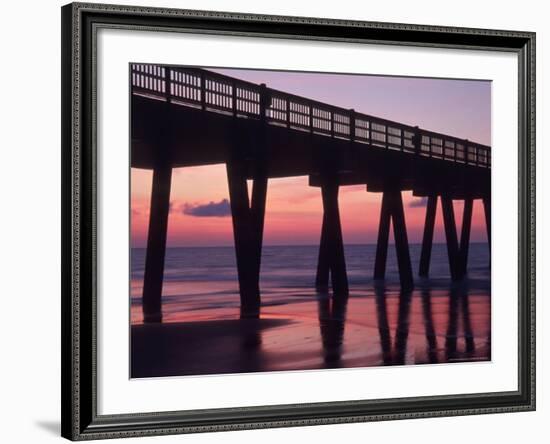 Pavillion and Pier, Tybee Island, Georgia, USA-Joanne Wells-Framed Photographic Print