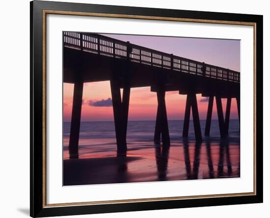 Pavillion and Pier, Tybee Island, Georgia, USA-Joanne Wells-Framed Photographic Print