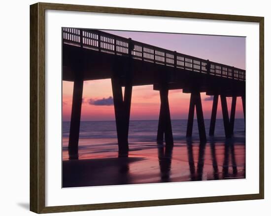 Pavillion and Pier, Tybee Island, Georgia, USA-Joanne Wells-Framed Photographic Print