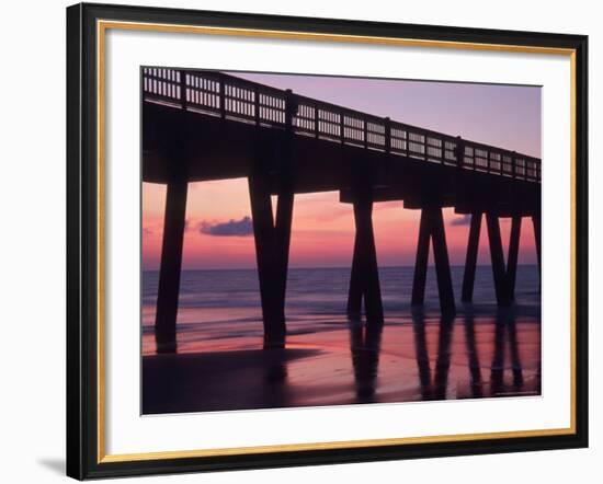 Pavillion and Pier, Tybee Island, Georgia, USA-Joanne Wells-Framed Photographic Print