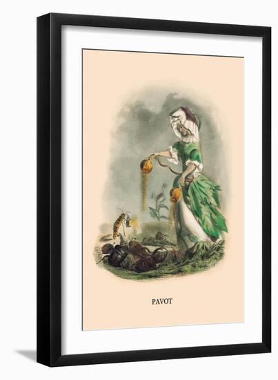 Pavot-J.J. Grandville-Framed Art Print