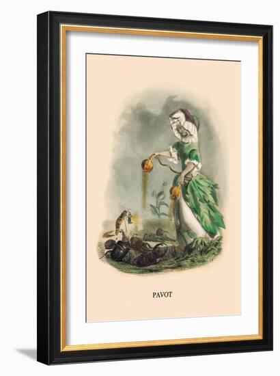 Pavot-J.J. Grandville-Framed Art Print