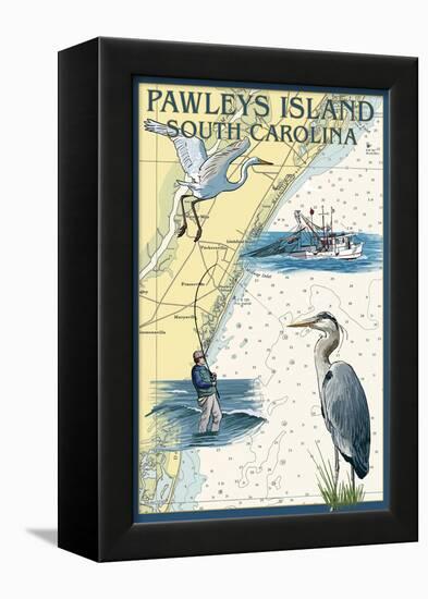 Pawleys Island, South Carolina - Nautical Chart-Lantern Press-Framed Art Print