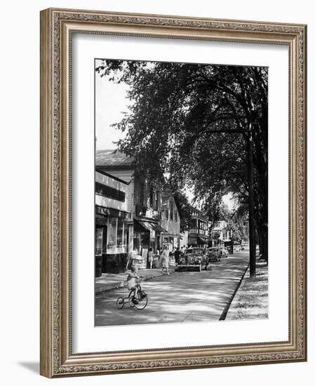 Pawling's Main Street "Railroad Avenue" Which Runs For About 1/3 of a Mile-Nina Leen-Framed Photographic Print