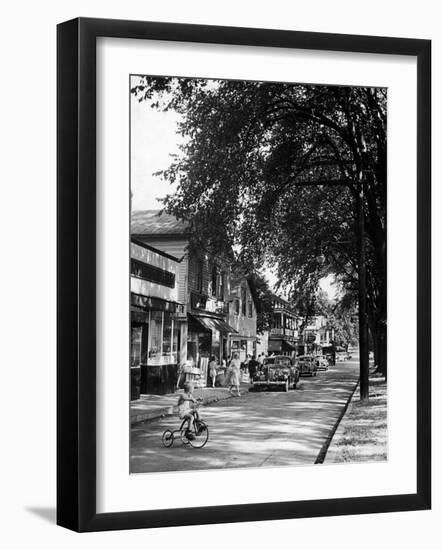 Pawling's Main Street "Railroad Avenue" Which Runs For About 1/3 of a Mile-Nina Leen-Framed Photographic Print