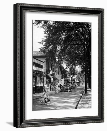 Pawling's Main Street "Railroad Avenue" Which Runs For About 1/3 of a Mile-Nina Leen-Framed Photographic Print