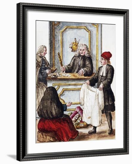 Pawn Shop from Illustrated Book of Venetian Costumes-null-Framed Giclee Print