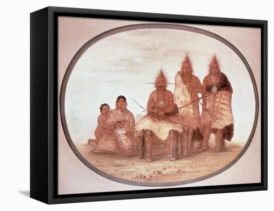 Pawnee Warriors, c.1832-George Catlin-Framed Premier Image Canvas