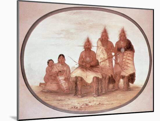 Pawnee Warriors, c.1832-George Catlin-Mounted Giclee Print