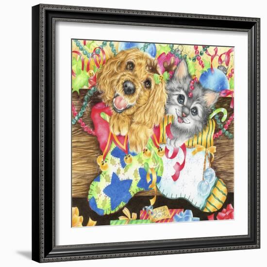 Paws for Christmas-Karen Middleton-Framed Giclee Print