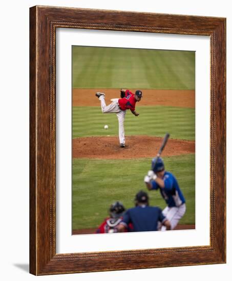 Pawtucket Red Sox and Durham Bulls Batter, Minor League Baseball Game, Durham, North Carolina, Usa-Paul Souders-Framed Photographic Print