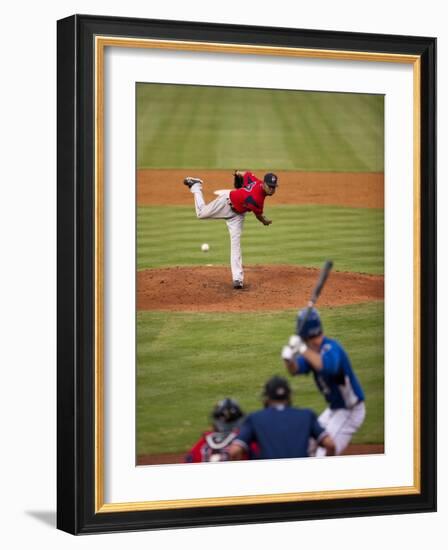 Pawtucket Red Sox and Durham Bulls Batter, Minor League Baseball Game, Durham, North Carolina, Usa-Paul Souders-Framed Photographic Print