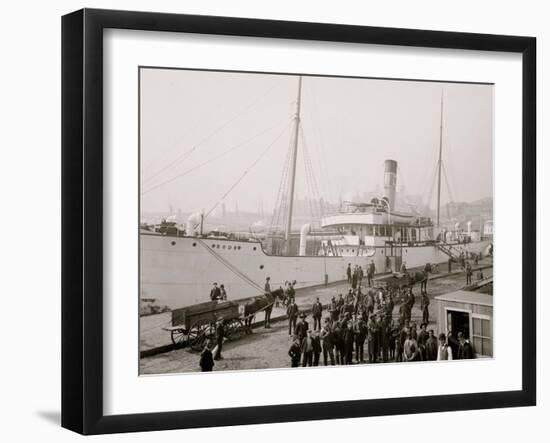 Pay Day for the Stevedores, Baltimore, Md.-null-Framed Photo
