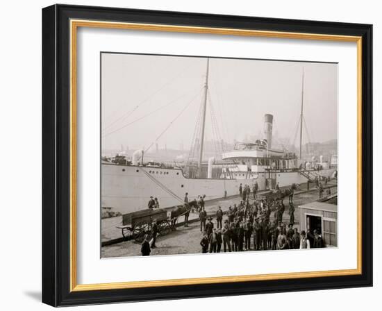 Pay Day for the Stevedores, Baltimore, Md.-null-Framed Photo