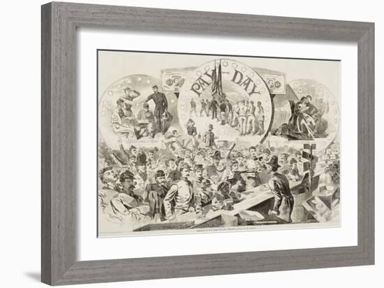 Pay Day in the Army of the Potomac, from "Harper's Weekly", February 28, 1863-Winslow Homer-Framed Giclee Print