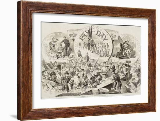 Pay Day in the Army of the Potomac, from "Harper's Weekly", February 28, 1863-Winslow Homer-Framed Giclee Print