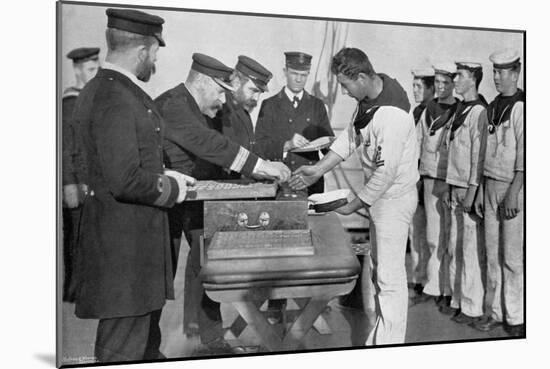 Pay Day on Board HMS Royal Sovereign, 1895-Gregory & Co-Mounted Giclee Print