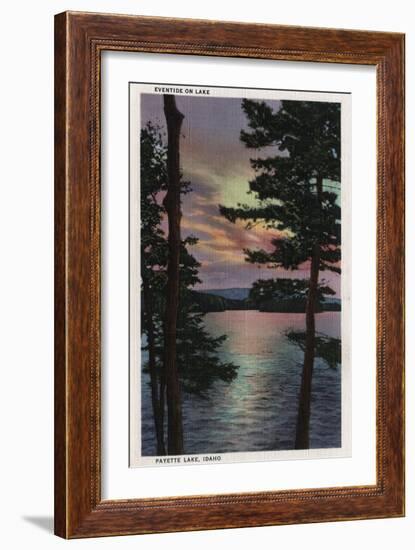 Payette Lake, ID - Evintide on Lake Scene-Lantern Press-Framed Art Print