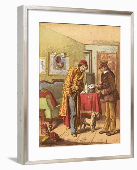 Paying for Letter Delivery, C1870-Oskar Pletsch-Framed Giclee Print