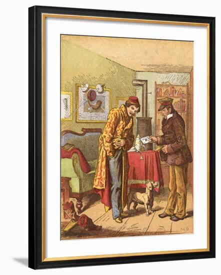 Paying for Letter Delivery, C1870-Oskar Pletsch-Framed Giclee Print