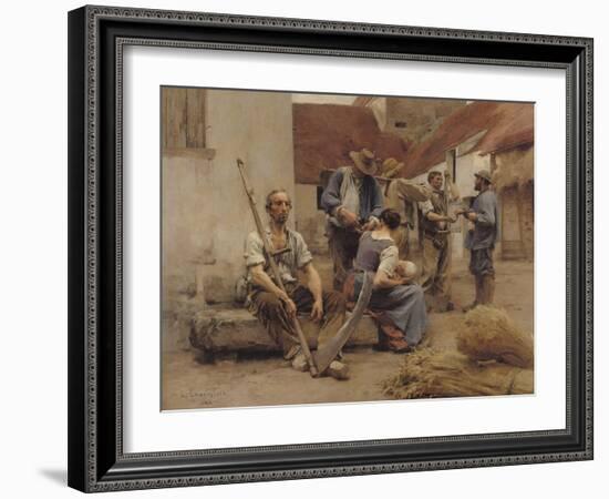 Paying the Harvesters, 1882-Léon Augustin L'hermitte-Framed Giclee Print