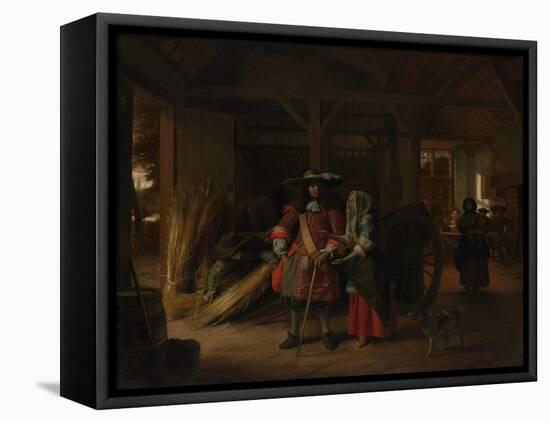 Paying the Hostess, c.1670-Pieter de Hooch-Framed Premier Image Canvas