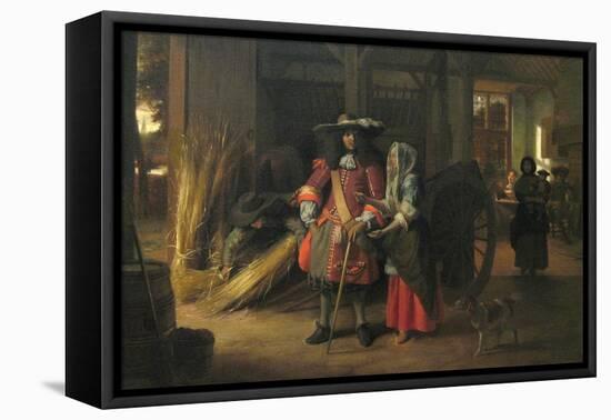 Paying the Hostess-Pieter de Hooch-Framed Stretched Canvas
