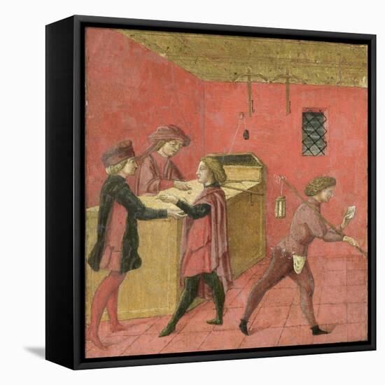 Payment of Salaries to the Night Watchmen in the Camera del Comune of Siena,1440-60-Italian School-Framed Premier Image Canvas