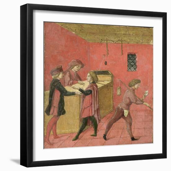 Payment of Salaries to the Night Watchmen in the Camera del Comune of Siena,1440-60-Italian School-Framed Giclee Print