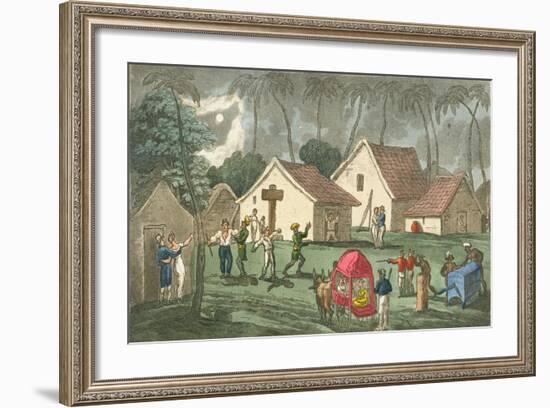 Pays a Nocturnal Visit to Dungaree-Thomas Rowlandson-Framed Giclee Print