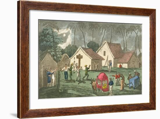 Pays a Nocturnal Visit to Dungaree-Thomas Rowlandson-Framed Giclee Print