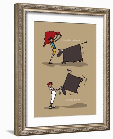 Pays B. - Tauromachie basque-Sylvain Bichicchi-Framed Art Print