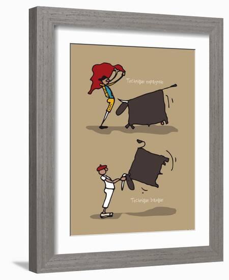 Pays B. - Tauromachie basque-Sylvain Bichicchi-Framed Art Print