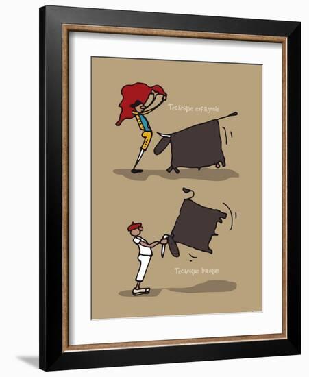 Pays B. - Tauromachie basque-Sylvain Bichicchi-Framed Art Print