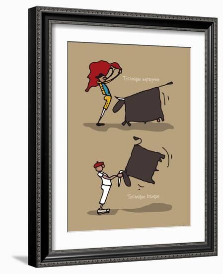 Pays B. - Tauromachie basque-Sylvain Bichicchi-Framed Art Print