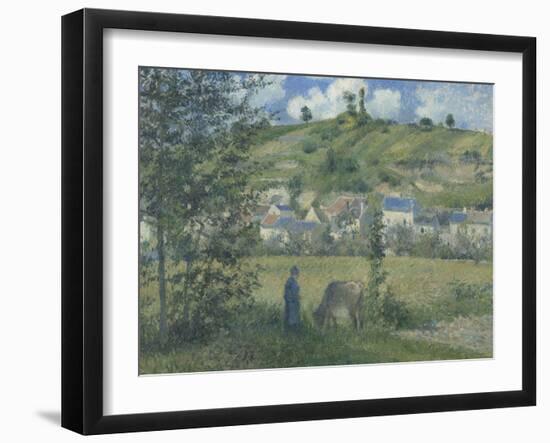 Paysage à Chaponval (Val d'Oise)-Camille Pissarro-Framed Giclee Print