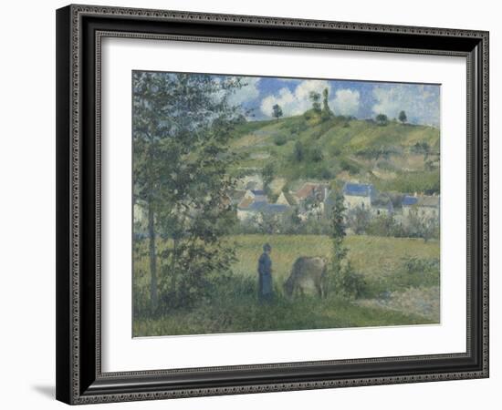 Paysage à Chaponval (Val d'Oise)-Camille Pissarro-Framed Giclee Print