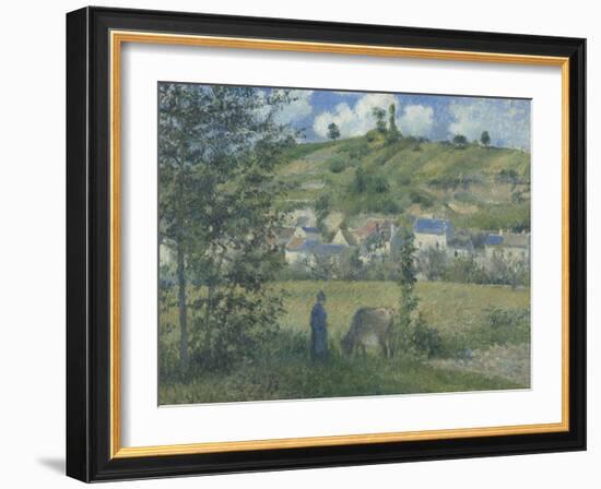 Paysage à Chaponval (Val d'Oise)-Camille Pissarro-Framed Giclee Print