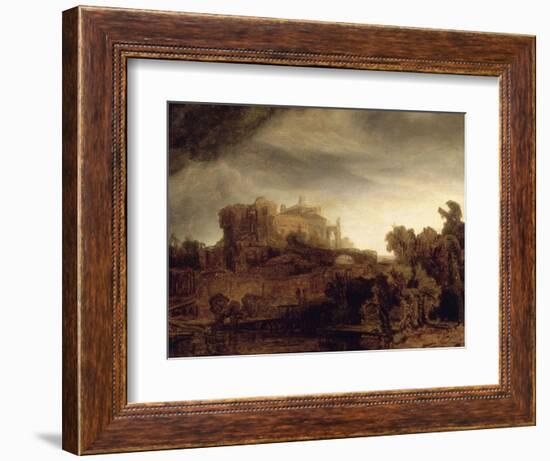 Paysage au château-Rembrandt van Rijn-Framed Giclee Print