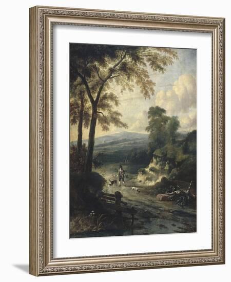 Paysage au fauconnier-Jan Wynants-Framed Giclee Print