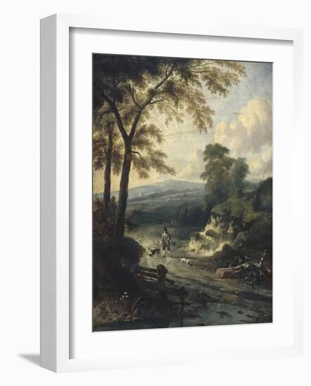Paysage au fauconnier-Jan Wynants-Framed Giclee Print