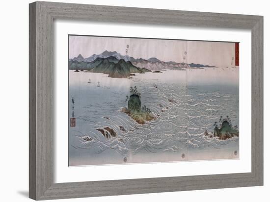 Paysage aux tourbillons d'Awa-Ando Hiroshige-Framed Giclee Print