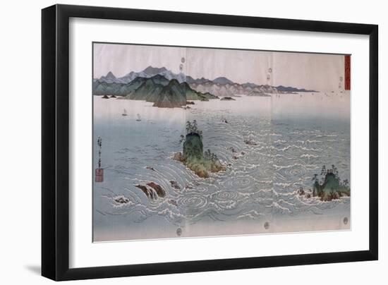 Paysage aux tourbillons d'Awa-Ando Hiroshige-Framed Giclee Print