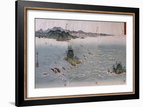 Paysage aux tourbillons d'Awa-Ando Hiroshige-Framed Giclee Print