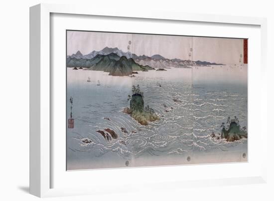 Paysage aux tourbillons d'Awa-Ando Hiroshige-Framed Giclee Print