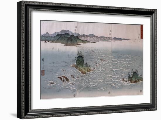 Paysage aux tourbillons d'Awa-Ando Hiroshige-Framed Giclee Print